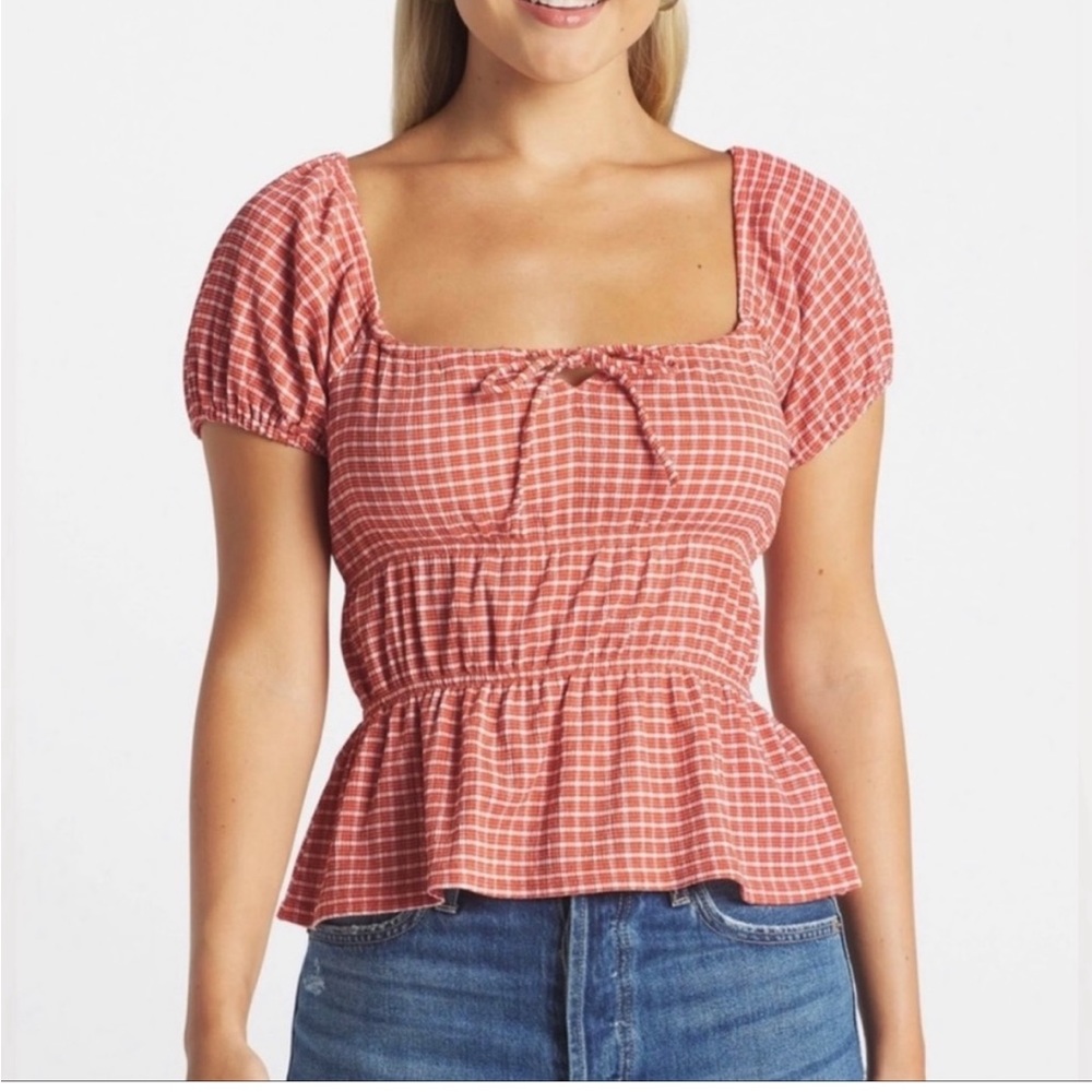 Madewell Omaha Tiered Puff Sleeve top Sz M